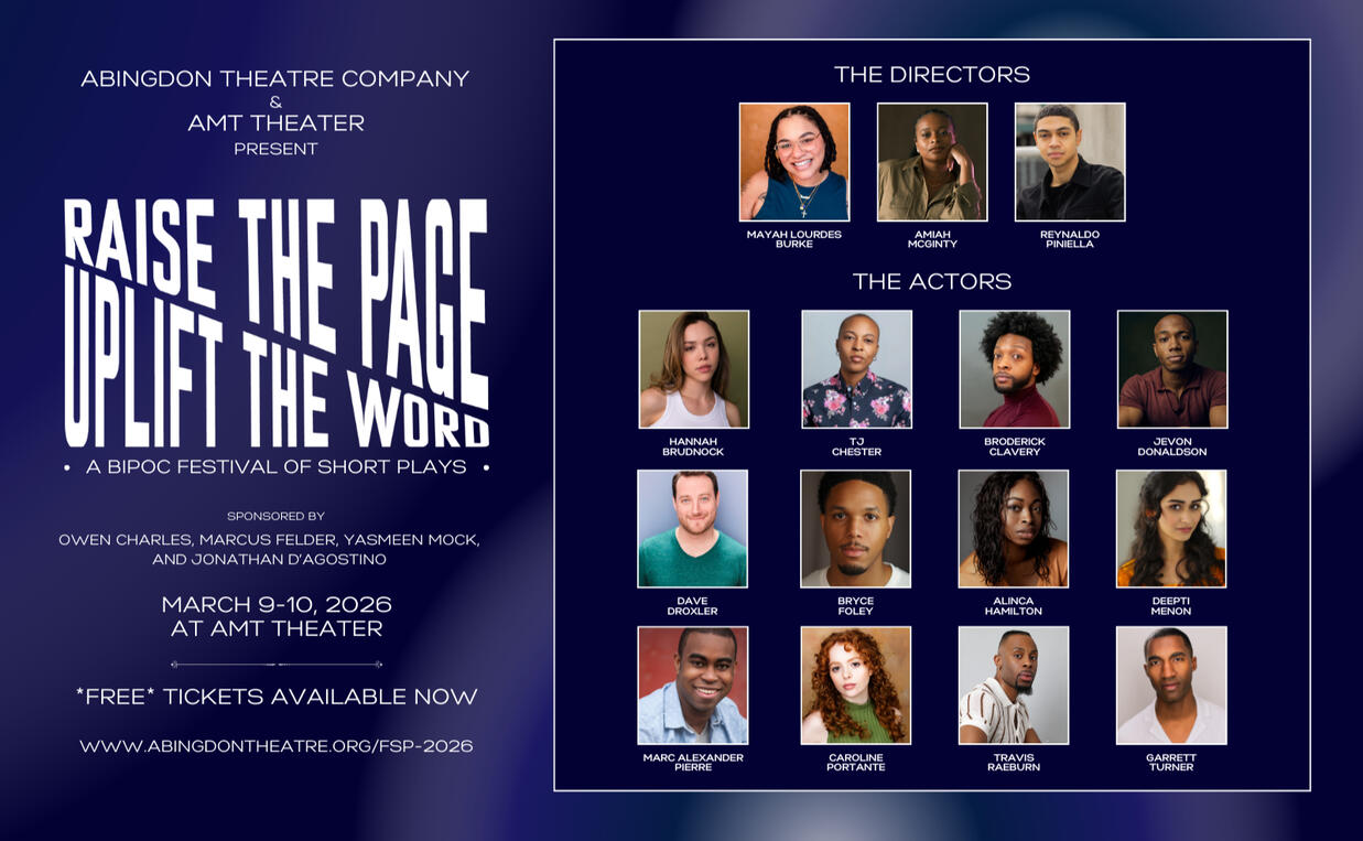 Raise the Page, Uplift the Word: A BIPOC Festival of Short Plays graphic featuring the actors and directors.
